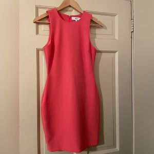 Likely bright pink / coral dress in size 2 (fits closer to size 0)